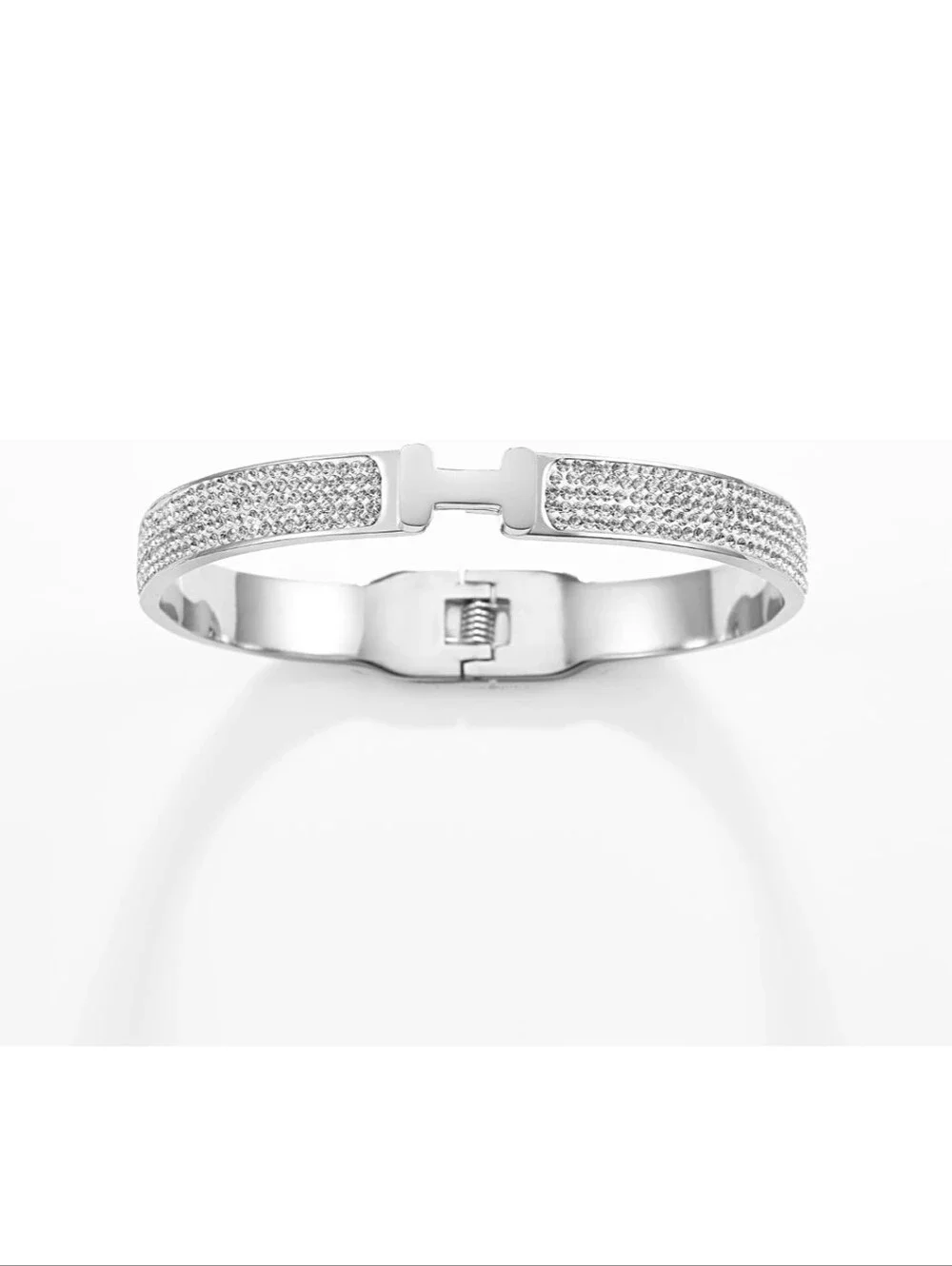Pavé H-Closure Bracelet - Silver